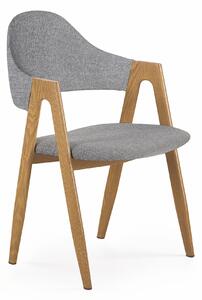 Krzesło do jadalni K344, drewniane, tapicerowane, retro
