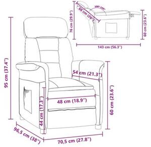 Fotel recliner jasnoszary jasnoszary 70.5 x 96.5 x 95 cm