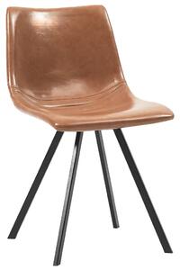 Krzesła stołowe, 2 szt., kolor koniaku, sztuczna skóra