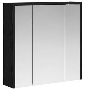 Szafka z lustrem do łazienki czarny dąb 63,5 x 16 x 62,5 cm