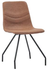 Krzesła jadalniane, 2 szt., brązowe, sztuczna skóra