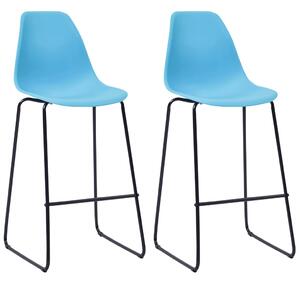 Krzesła barowe, 2 szt., niebieskie, plastik