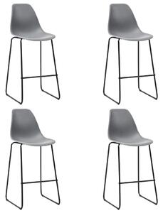 281504 Bar Stools 4 pcs Grey Plastic