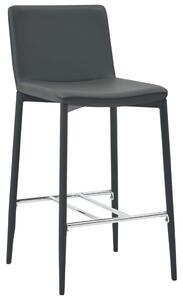 Krzesła barowe, 2 szt., szare, sztuczna skóra