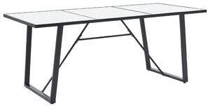 Stół jadalniany, biały, 180 x 90 x 75 cm, hartowane szkło