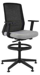 Krzesło Coco BS RB, wysokie z podnóżkiem, biurowe, tapicerowane, ergonomiczny