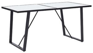 Stół jadalniany, biały, 140x70x75 cm, hartowane szkło