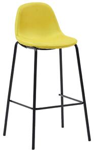 Krzesła barowe, 2 szt., żółte, tapicerowane tkaniną
