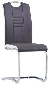 Krzesła stołowe, wspornikowe, 2 szt., szare, sztuczna skóra