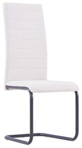 Krzesła stołowe, wspornikowe, 4 szt., kremowe, tkanina