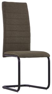 Krzesła stołowe, wspornikowe, 2 szt., brązowe, tkanina