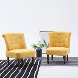 Krzesło w stylu francuskim, żółte, materiałowe