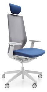 Fotel biurowy Accis Pro 151SFL TYP B Jasnoszare z zagłówkiem, wygodne dla kręgosłupa