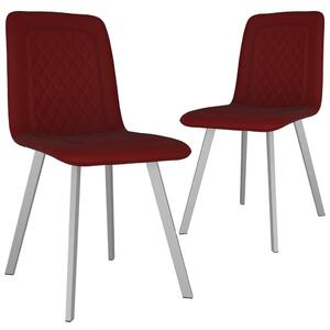 Krzesła stołowe, 2 szt., czerwone, aksamitne