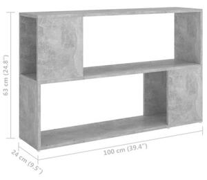 Regał na książki, betonowy szary, 100x24x63 cm