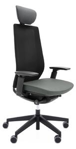 Krzesło Accis Pro 151SFL TYP B Czarne z zagłówkiem, wygodne dla kręgosłupa