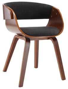 Krzesło do jadalni, szare, gięte drewno i tkanina