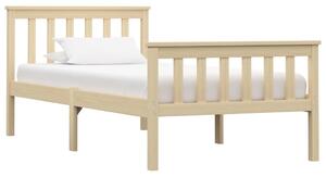 Rama łóżka, naturalna, jasne, lite drewno sosnowe, 100 x 200 cm