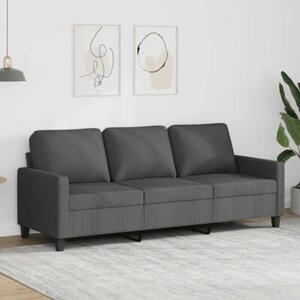 Sofa 3-osobowa, ciemnoszara, 180 cm, tapicerowana tkaninÄ