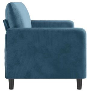 Sofa 3-osobowa, niebieski, 180 cm, tapicerowana aksamitem