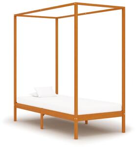 Rama łóżka z baldachimem, miodowy brąz, lita sosna, 100x200 cm