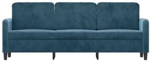Sofa 3-osobowa, niebieski, 180 cm, tapicerowana aksamitem