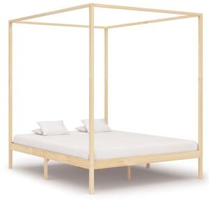 Rama łóżka z baldachimem, lite drewno sosnowe, 180 x 200 cm