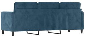 Sofa 3-osobowa, niebieski, 180 cm, tapicerowana aksamitem