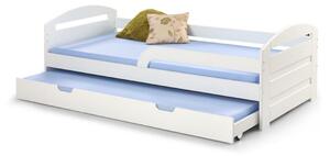 Łóżko Natalie 2 90x200, podwójne łóżko dziecięce, z szufladą, do pokoju dziecięcego, z dwoma materacami, dla malucha i nastolatka, białe