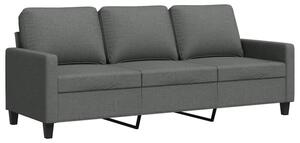 Sofa 3-osobowa, ciemnoszara, 180 cm, tapicerowana tkaninÄ