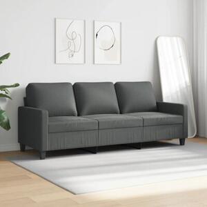 Sofa 3-osobowa, ciemnoszara, 180 cm, tapicerowana tkaninÄ