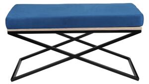 Stolik ławka Linda 45x90, pufa do salonu, siedzisko ze stolikiem, ławka loft, dwuosobowa, z poduszką, minimalistyczna, czarna