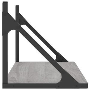 Półki ścienne, 2 szt., szary dąb sonoma, 60x25x25,5 cm