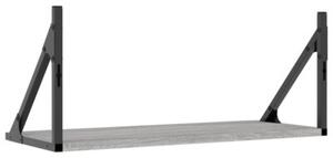 Półki ścienne, 2 szt., szary dąb sonoma, 60x25x25,5 cm