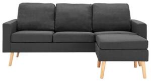 Sofa 3-osobowa z podnÃ³Å¼kiem, ciemoszara, tapicerowana tkaninÄ