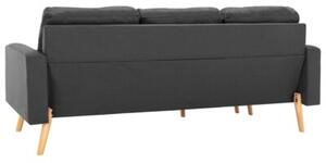 Sofa 3-osobowa z podnÃ³Å¼kiem, ciemoszara, tapicerowana tkaninÄ