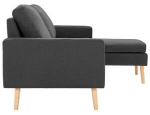 Sofa 3-osobowa z podnÃ³Å¼kiem, ciemoszara, tapicerowana tkaninÄ