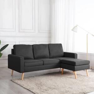Sofa 3-osobowa z podnÃ³Å¼kiem, ciemoszara, tapicerowana tkaninÄ