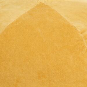 Puf, aksamit bawełniany, 50 x 35 cm, żółty