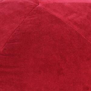 Puf, aksamit bawełniany, 50 x 35 cm, czerwony