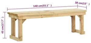 Ławka ogrodowa, 140 cm, impregnowane drewno sosnowe