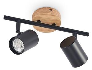 Lindby - Xiomara 2 Lampa Sufitowa Black/Light Wood Lindby