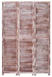 Parawan 3-panelowy, brązowy, 105 x 165 cm, drewniany