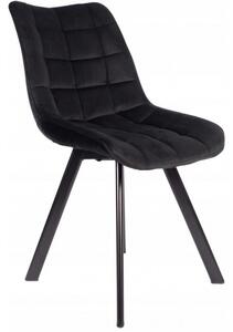 Krzesło Tapicerowane do Salonu K332 Welurowe Czarne