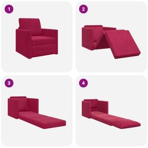 Sofa bed czerwone wino 74 x 77 x 81 cm aksamit