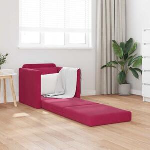 Sofa bed czerwone wino 74 x 77 x 81 cm aksamit