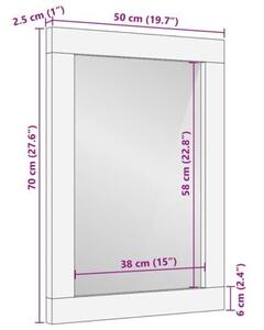 Lustro łazienkowe 50x2,5x70 cm drewno lite mango