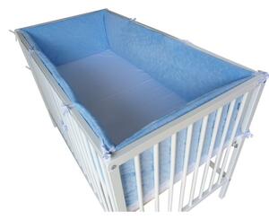 Ochraniacz 360x30cm - dookoła łóżeczka Velvet Niebieski