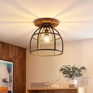 Lindby - Rutger Round Lampa Sufitowa Wood/Black Lindby