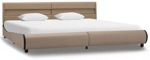 Rama łóżka z LED, kolor cappuccino, sztuczna skóra, 180x200 cm
